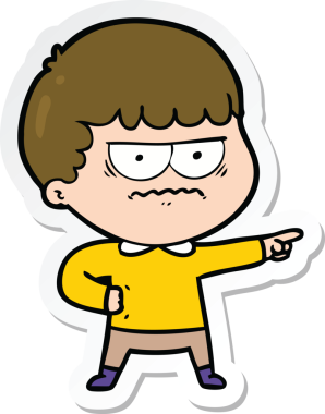 Bir insan tarafından çizilmiş mutlu bir adamın çıkartması.