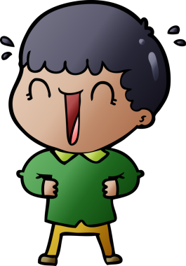 Bir insan tarafından çizilmiş gülen karikatür adam.