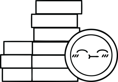 Bir insan tarafından çizilmiş bozuk paraların çizgi çizimi