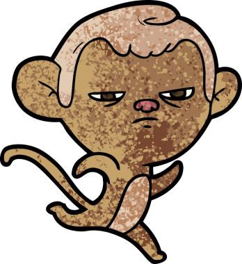 Bir insan tarafından çizilmiş çizgi maymun.