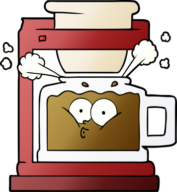 Bir insan tarafından çizilmiş sıcak kahve demliği.