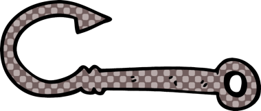 Bir insan tarafından çizilmiş karalama balık kancası.