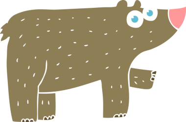 Bir insan tarafından çizilmiş ayının düz renk çizimi