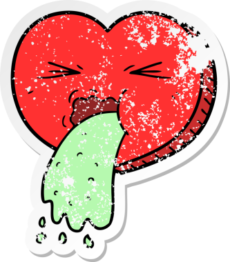 Bir insan tarafından çizilmiş, kederli bir aşk karikatürü.