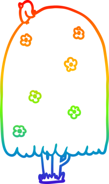 bir insan tarafından çizilmiş uzun bir ağacın çizimi.