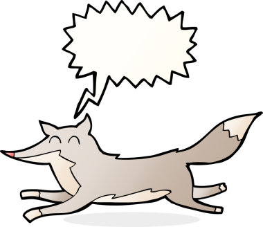 Bir insan tarafından çizilmiş konuşma balonlu bir çizgi film kurdu.