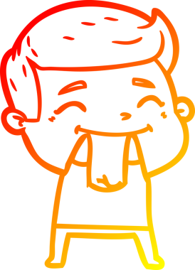 Bir insan tarafından çizilmiş mutlu bir çizgi film karakteri çizimi.