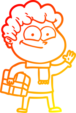 Bir insan tarafından çizilmiş mutlu bir adamın çizgi çizimi.