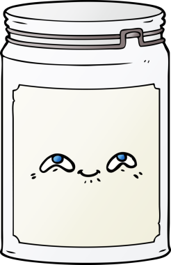 bir insan tarafından çizilmiş cam kavanoz.