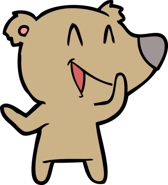 Bir insan tarafından çizilmiş gülen ayı çizgi filmi.