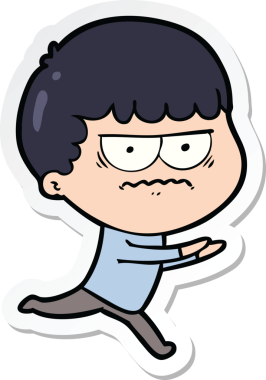 Bir insan tarafından çizilmiş bir karikatür çıkartması.