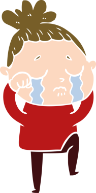 Bir insan tarafından çizilmiş düz renkli karikatür.