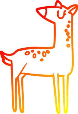 Bir insan tarafından çizilmiş bir karikatür geyiği çizimi.