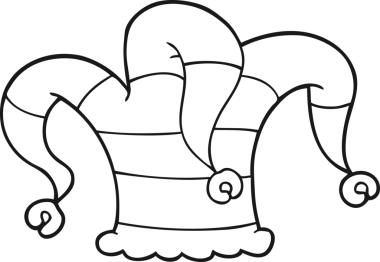 Bir insan tarafından çizilmiş siyah beyaz soytarı şapkası.