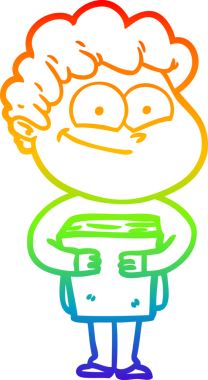 Bir insan tarafından çizilmiş mutlu bir adamın çizgi çizimi.