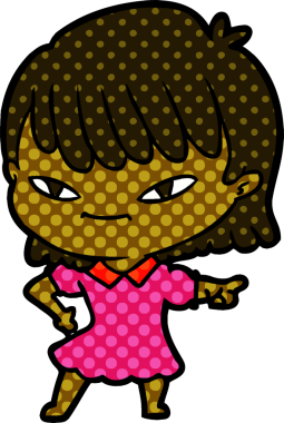 Bir insan tarafından çizilmiş karikatür kadın.