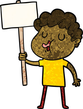 Bir insan tarafından çizilmiş çizgi film şarkıcısı.