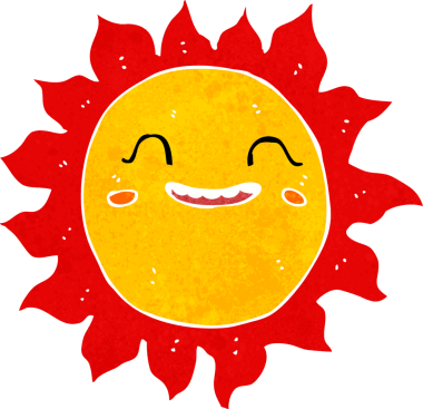 bir insan tarafından çizilmiş mutlu güneş çizgi filmi