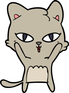 Bir insan tarafından çizilmiş çizgi film kedisi.