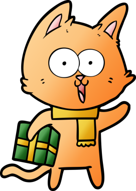 Bir insan tarafından çizilmiş komik çizgi film kedisi.