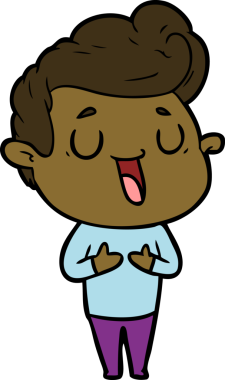 Bir insan tarafından çizilmiş mutlu çizgi film adamı.