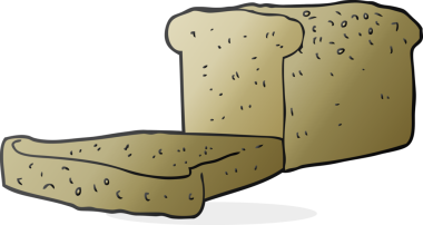 Bir insan tarafından çizilmiş bir somun ekmek.