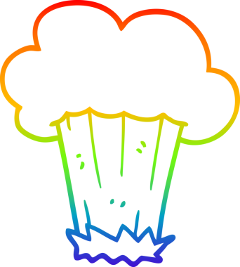 gökkuşağı gradyan çizgi çizimi bir insan tarafından çizilmiş bir çizgi film patlaması