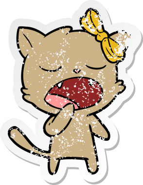 Bir insan tarafından çizilmiş esneyen bir çizgi filmin sıkıntılı çıkartması.