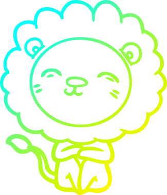 Bir insan tarafından çizilmiş karikatür aslanı çizimi.