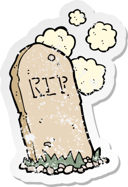 Bir insan tarafından çizilmiş ürkütücü bir karikatürün gerilimli çıkartması.