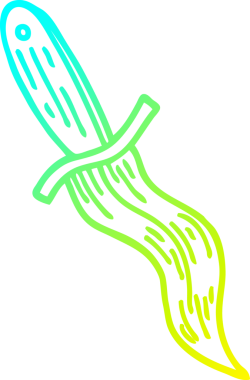 Bir insan tarafından çizilmiş bir dövme hançeri sembolünün soğuk gradyan çizimi.