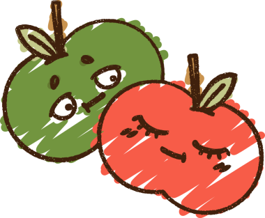 Bir insan tarafından çizilmiş elma tebeşiri