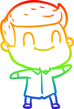 Bir insan tarafından çizilmiş gökkuşağı gradyan çizgi çizimi.