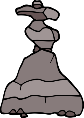 Bir insan tarafından çizilmiş karalama taşları.