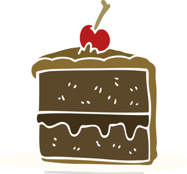 Bir insan tarafından çizilmiş çikolatalı pasta.