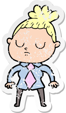 Bir insan tarafından çizilmiş sakin bir karikatür çıkartması.