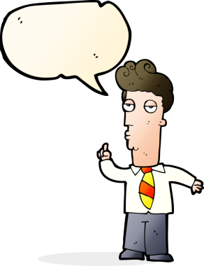 Bir insan tarafından çizilmiş bir konuşma balonuyla soru soran karikatür sıkıcısı.