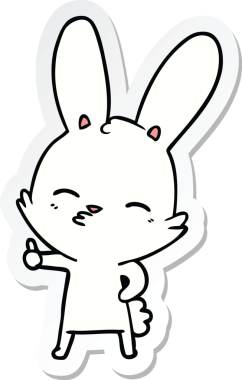 Bir insan tarafından çizilmiş meraklı bir tavşan karikatürü.