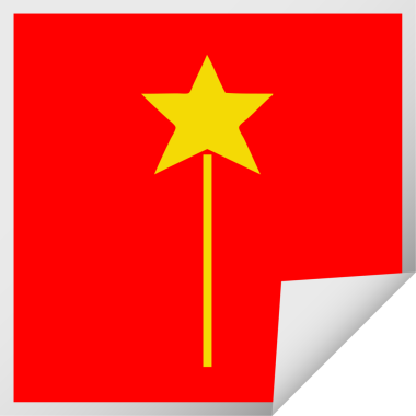 Bir insan tarafından çizilmiş bir yıldız değneğinin kabuk soyucu karikatürü.