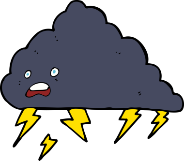 bir insan tarafından çizilmiş bir gökgürültüsü bulutu