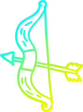 Bir insan tarafından çizilmiş ok ve yay çizimi.