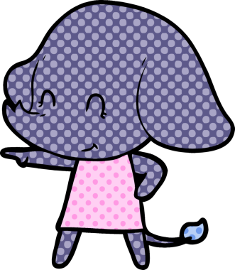 Bir insan tarafından çizilmiş şirin bir fil.