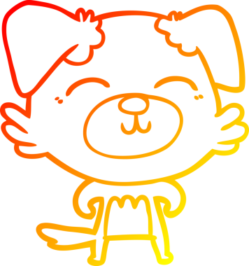 Bir insan tarafından çizilmiş çizgi film köpeğinin sıcak çizgi çizimi