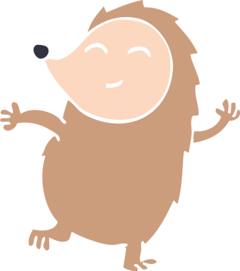 Bir insan tarafından çizilmiş mutlu kirpi çizimi.