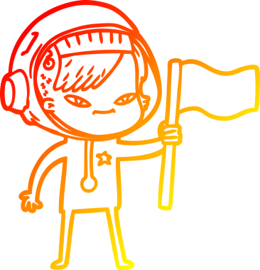 Bir insan tarafından çizilmiş bir astronot kadın çizgi çizimi.