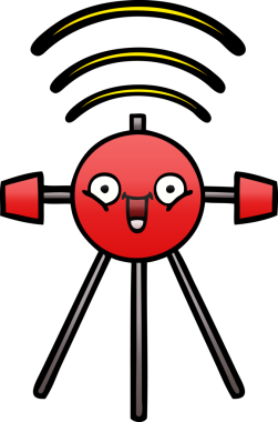 Bir insan tarafından çizilmiş bir uydunun eğimli gölgeli karikatürü