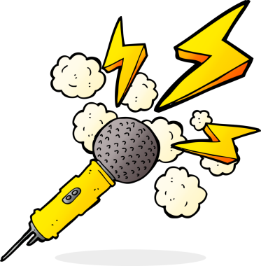 bir insan tarafından çizilmiş çizgi film mikrofonu