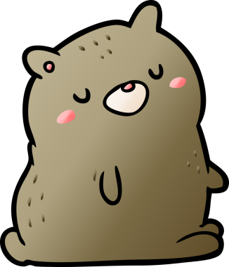 Bir insan tarafından çizilmiş sevimli çizgi film ayısı.