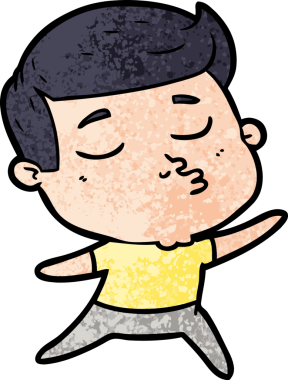 Bir insan tarafından çizilmiş karikatür mankeni adam.