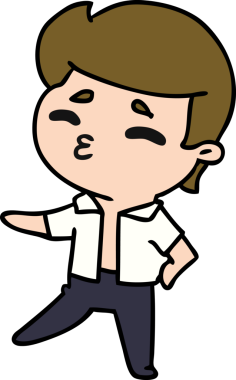 Çizim: kawaii 1950 Bir insan tarafından çizilmiş şirin çocuk